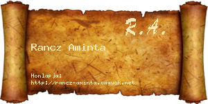 Rancz Aminta névjegykártya
